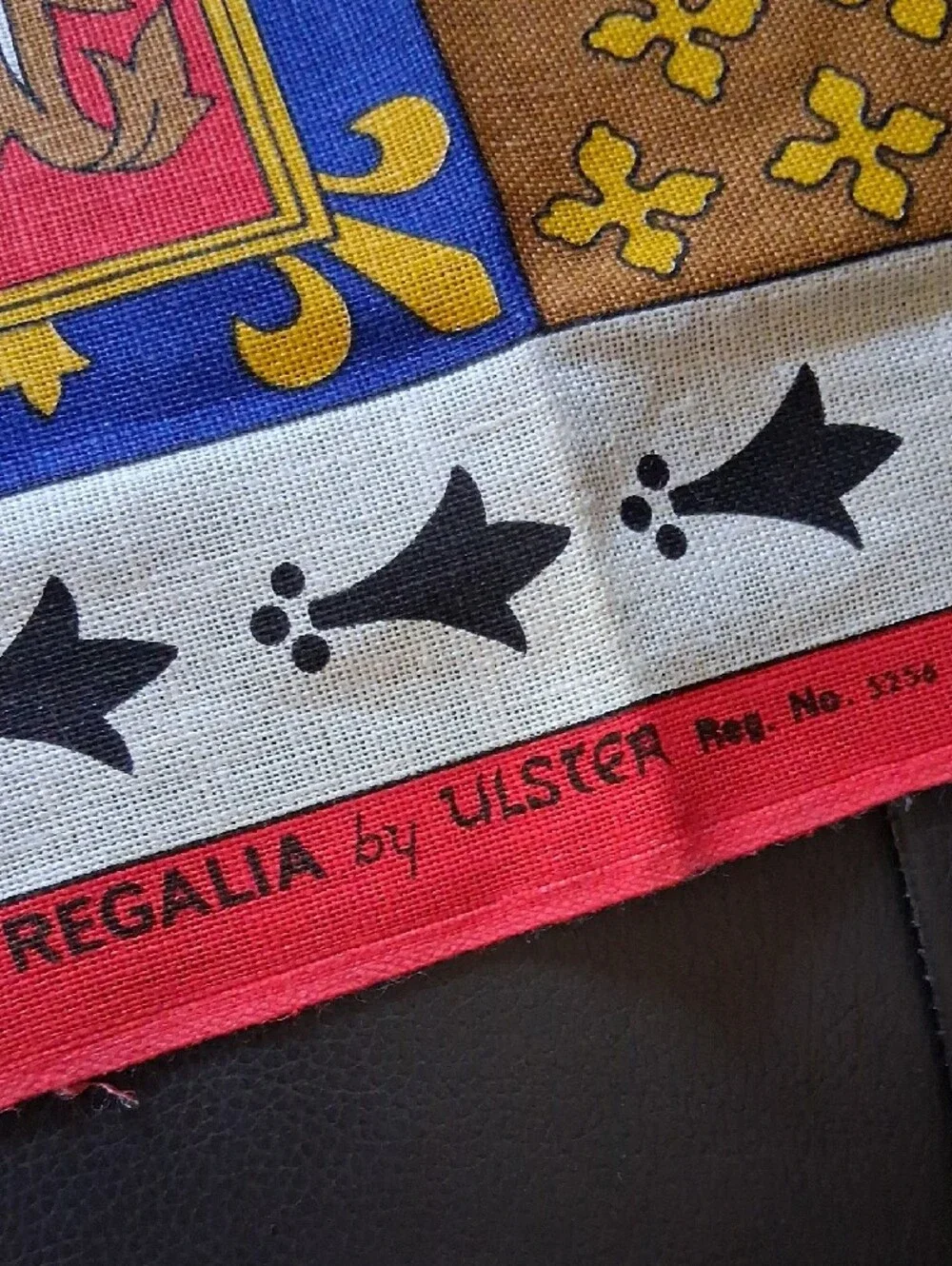 Irish Linen Tea Towel in Red, Blue & Gold